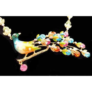 Collier & Oorbellen bezet Swarovski Pauw